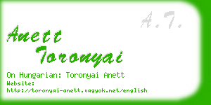 anett toronyai business card